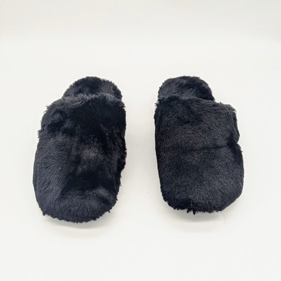 Vionic Women's Black Fuzzy Gemma Mule Slippers 9 - Picture 2 of 7